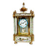 Gilt brass Champlevé enamel mantel Clock