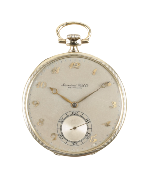 Antique gold 14k Art Deco pocket watch issued by IWC Schaffhausen - year 1929