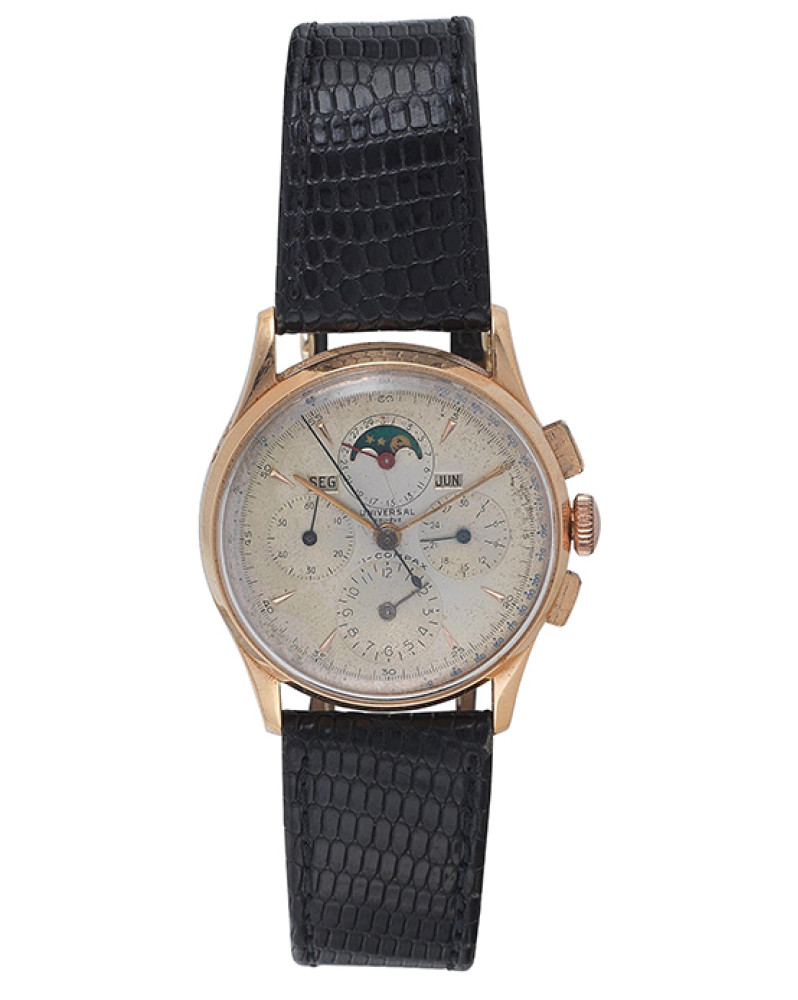 Gold antique wristwatch by Universal Genève - TRI-COMPAX - Chronograph